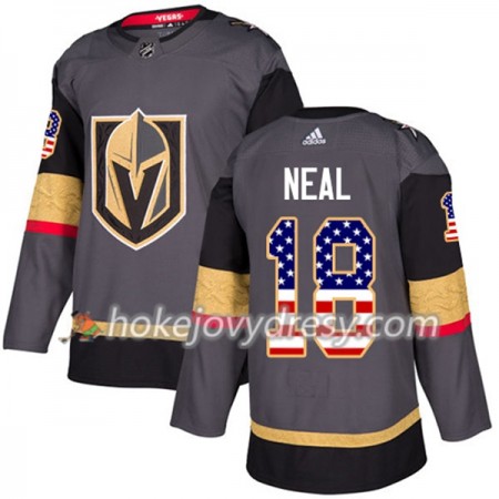 Pánské Hokejový Dres Vegas Golden Knights James Neal 18 Adidas 2017-2018 Šedá USA Flag Fashion Authentic